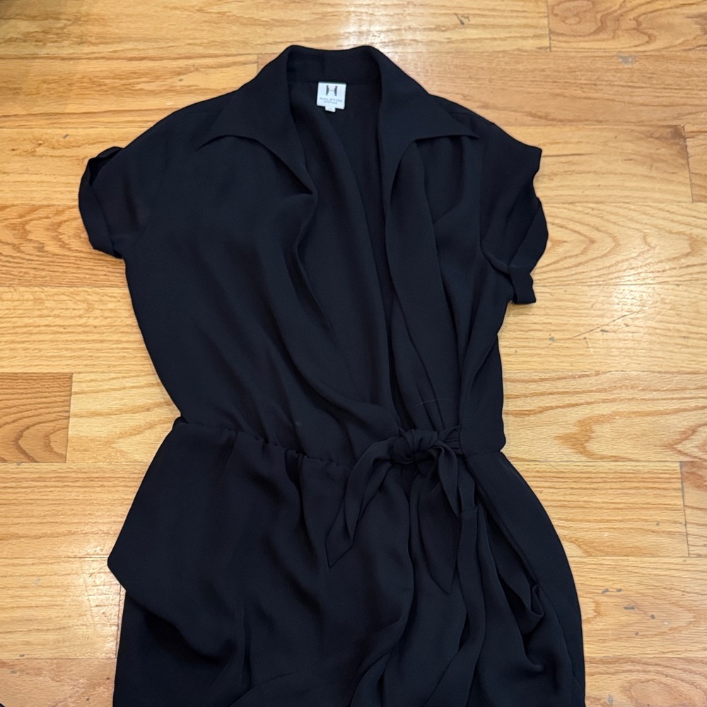 Halston Heritage Black Wrap Dress